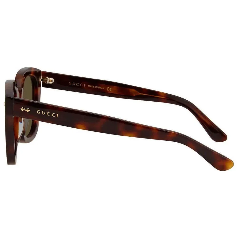 NEW Gucci Green Havana Rectangular Men's Sunglasses